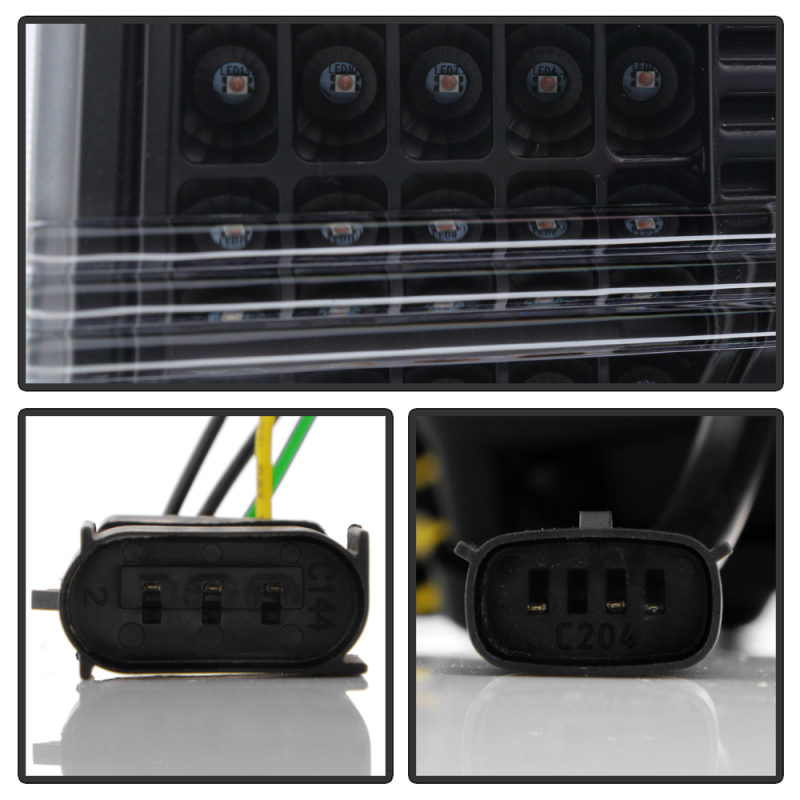 Ford F150 Headlights - SPYDER - LED Light Bar Projector - Sequential Turn Signal - Xenon Models Only - Black - `13-`14