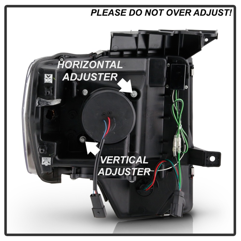 Ford F150 Headlights - SPYDER - LED Light Bar Projector - Sequential Turn Signal - Xenon Models Only - Black - `13-`14
