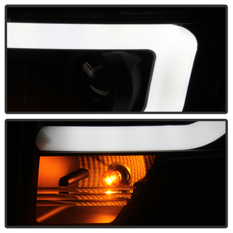 Ford F150 Headlights - SPYDER - LED Light Bar Projector - Black - `13-`14