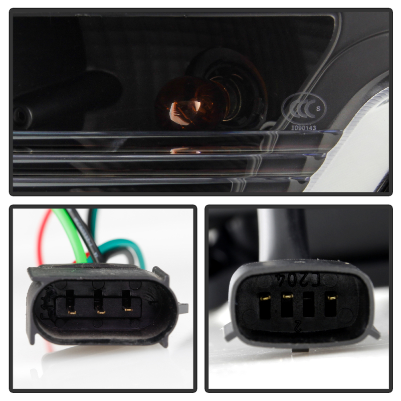 Ford F150 Headlights - SPYDER - LED Light Bar Projector - Black - `13-`14