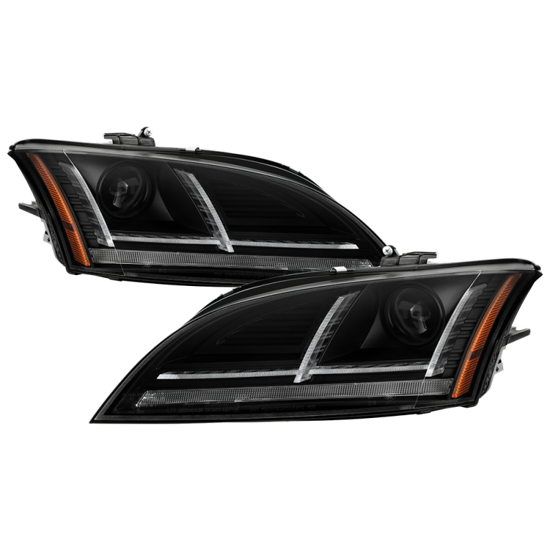 Audi TT Headlights - SPYDER - Projector, Sequential Signal - Black - `12-`15
