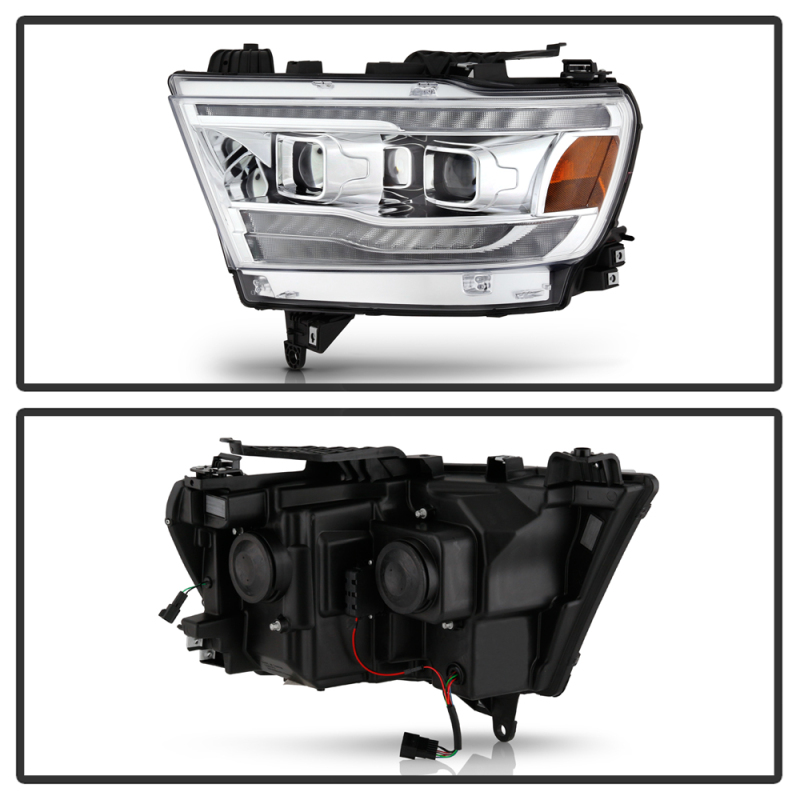 Dodge Ram Headlights - SPYDER - APEX Series Projector - Chrome - `19-`20