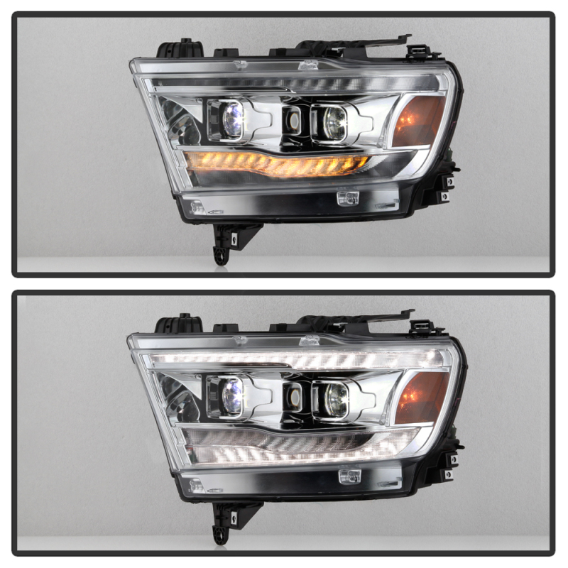 Dodge Ram Headlights - SPYDER - APEX Series Projector - Chrome - `19-`20