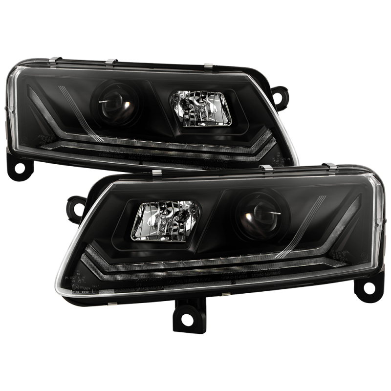 Audi A6 Headlights - SPYDER - HALO LED Projector Headlights + Sequential LED Turn Signal Lights - `09-`11