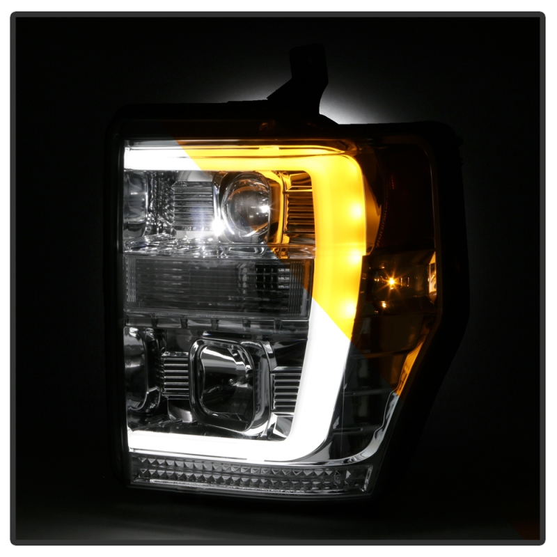 Ford F-350 Headlights - SPYDER - LED + Halogen, Version 2 - Chrome - `08-`10