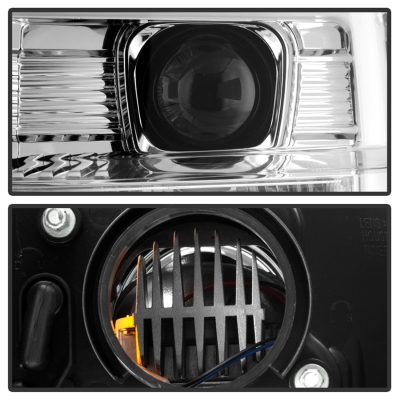 Ford F-350 Headlights - SPYDER - LED + Halogen, Version 2 - Chrome - `08-`10