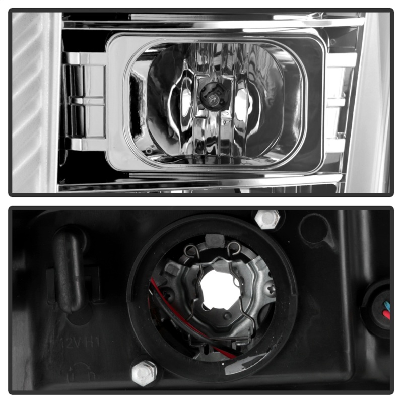 Ford F250 Headlights - SPYDER - Projector, Platinum Series, Version 2, High-Power LED, White Light Bar - Chrome - `11-`16