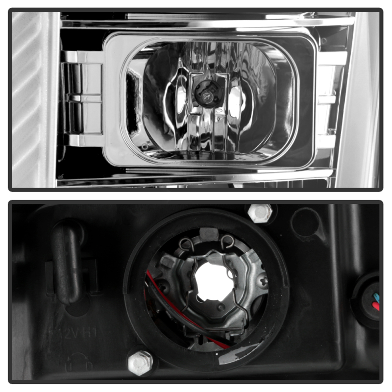 Ford F350 Headlights - SPYDER - Projector, Platinum Series, Version 2, High-Power LED, White Light Bar - Chrome - `11-`16