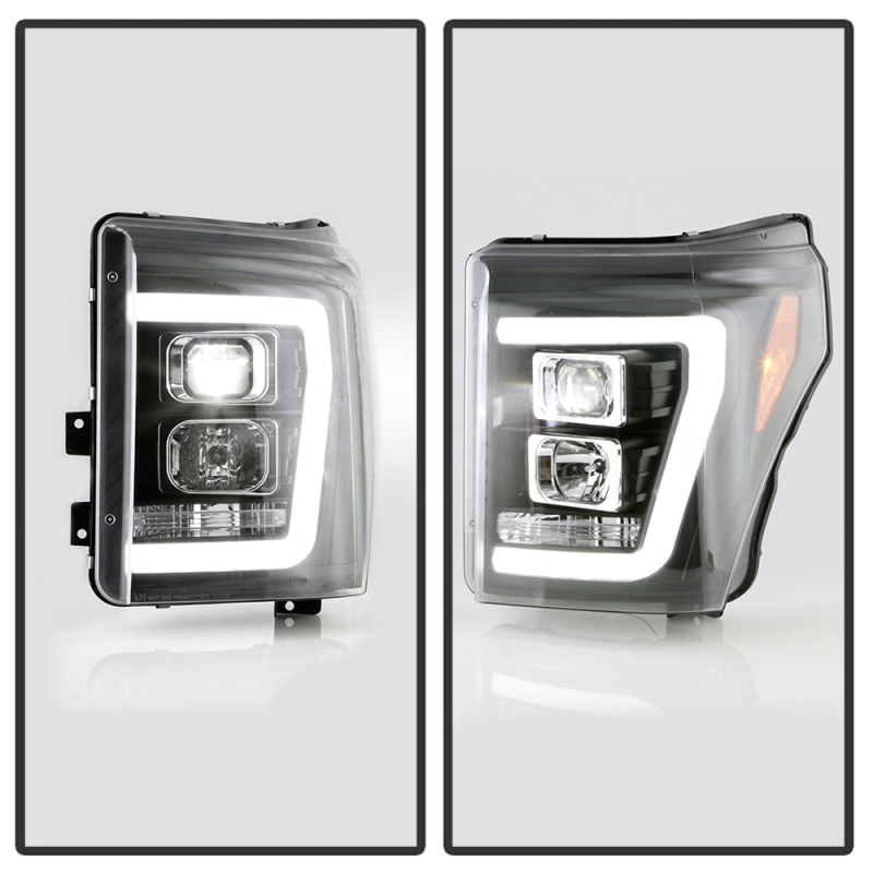 Ford F450 Headlights - SPYDER - Platinum Series V2 High-Power LED Module - Black - `11-`16