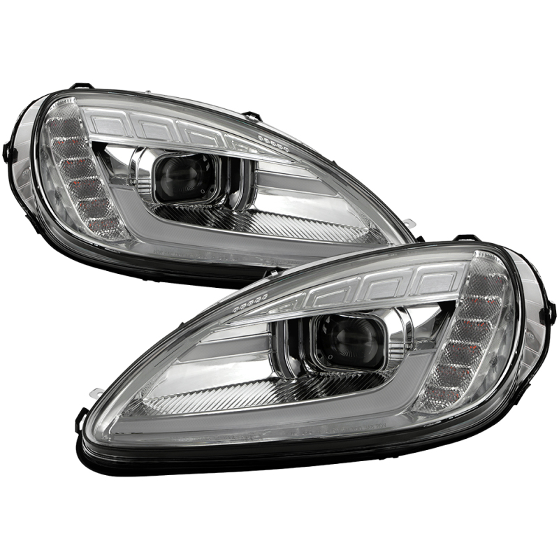 Chevrolet Corvette C6 Headlight Set - SPYDER - Sequential LED Turn Signal - Chrome - `05-`13