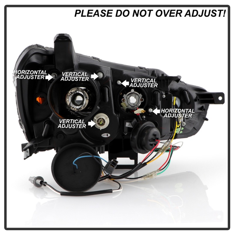 Mitsubishi Lancer EVO Headlights - SPYDER - Projector - Black - `08-`17