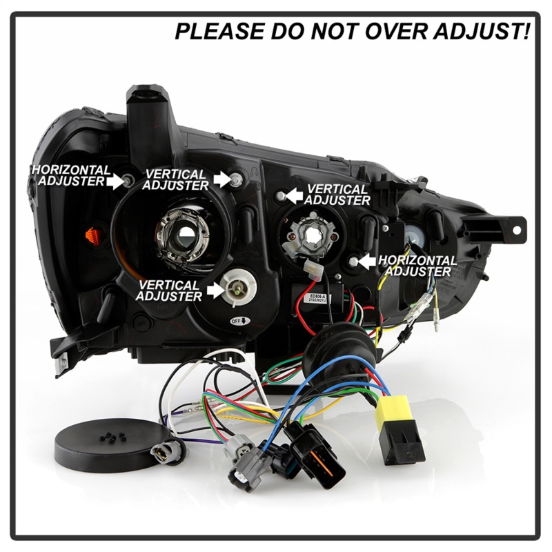 Mitsubishi Lancer Headlights - SPYDER - Projector, Spyder Signature Series, Xenon/HID, Sequential LED Turn Signal - Black - `08-`17