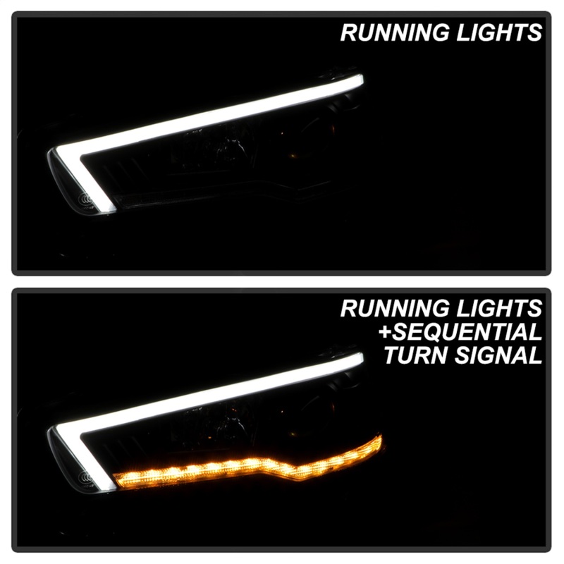 Mitsubishi Lancer Headlights - SPYDER - Projector, Spyder Signature Series, Xenon/HID, Sequential LED Turn Signal - Black - `08-`17