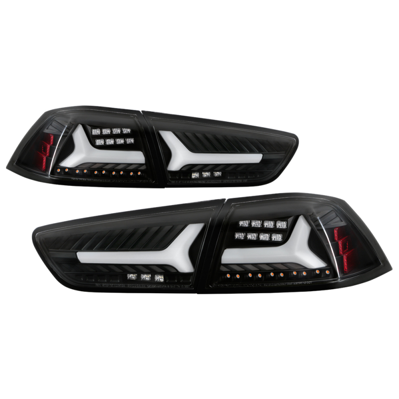 Mitsubishi Evolution Tail Lights - SPYDER - LED Version 2 - Black - `08-`14
