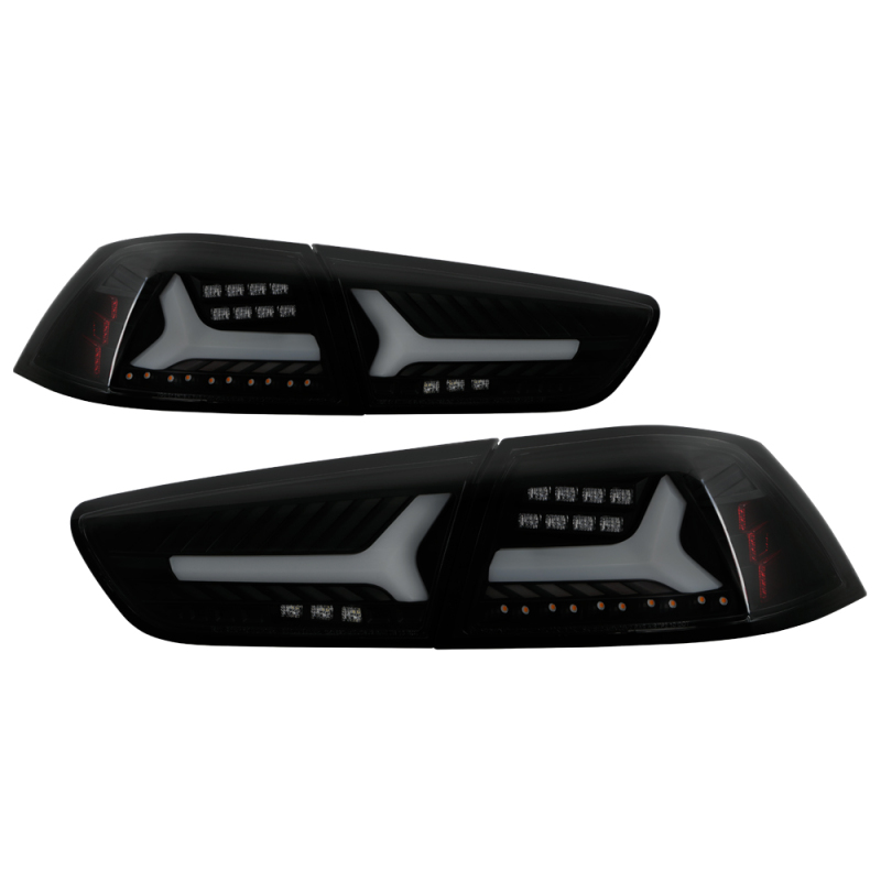Mitsubishi Evolution LED Tail Lights - Rear - SPYDER - Version 2 - Black Smoke - `08-`14