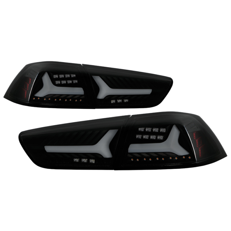 Mitsubishi Evolution LED Tail Lights - Rear - SPYDER - Version 2 - Black Smoke - `08-`14
