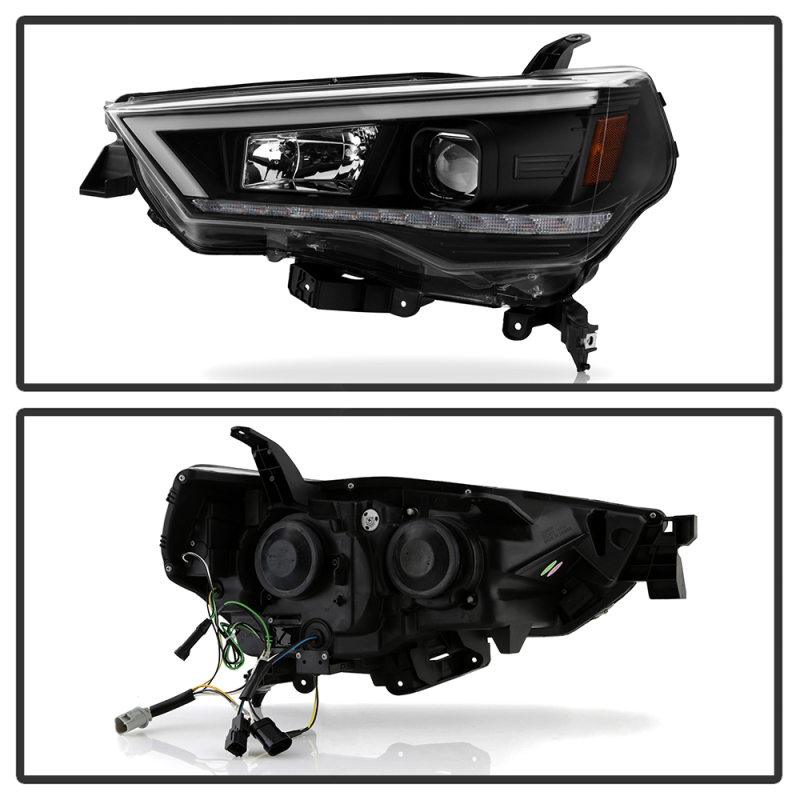Toyota 4Runner Headlights - SPYDER - Projector w/Seq. LED Turn Signal - Black - `14-`20