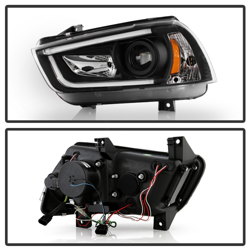 Dodge Charger Headlights - SPYDER - Platinum Series High-Power LED Module - Black - `11-`14