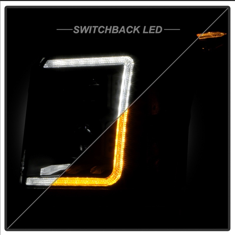GMC Yukon Projector Headlights - SPYDER - Halogen Model + Sequential Switchback Turn Signal + Greeting Light Animation - Black - `15-`20