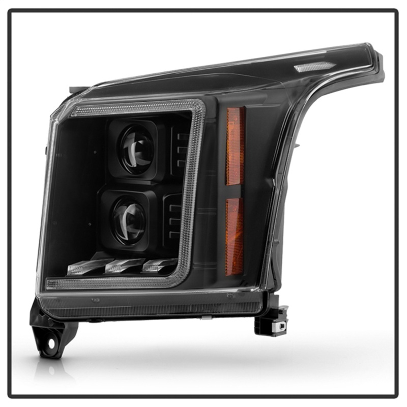 GMC Yukon Projector Headlights - SPYDER - Halogen Model + Sequential Switchback Turn Signal + Greeting Light Animation - Black - `15-`20