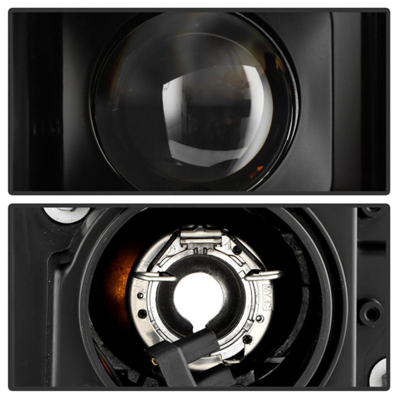 GMC Yukon Projector Headlights - SPYDER - Halogen Model + Sequential Switchback Turn Signal + Greeting Light Animation - Black - `15-`20
