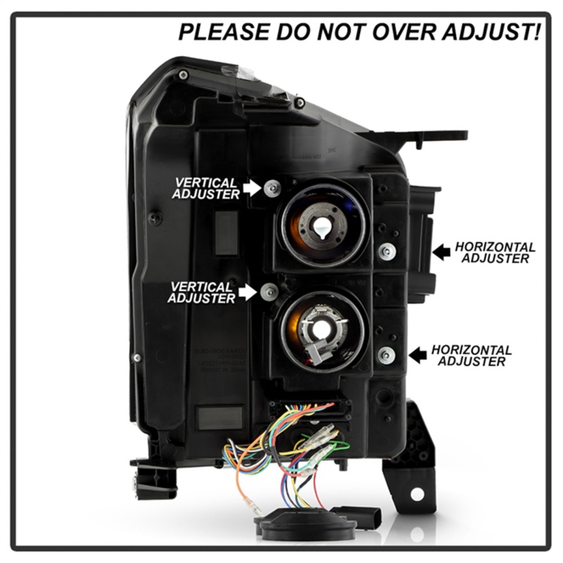 GMC Yukon Projector Headlights - SPYDER - Halogen Model + Sequential Switchback Turn Signal + Greeting Light Animation - Black - `15-`20