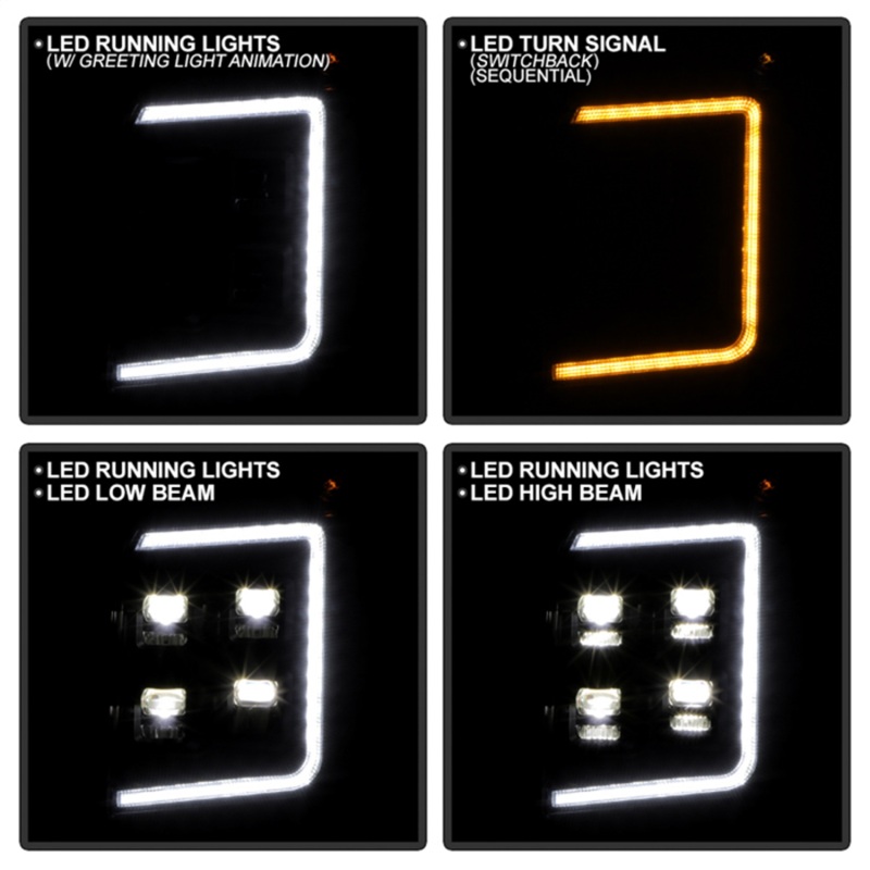 GMC Yukon Headlights - SPYDER - High-Power LED Module - Black - `15-`20