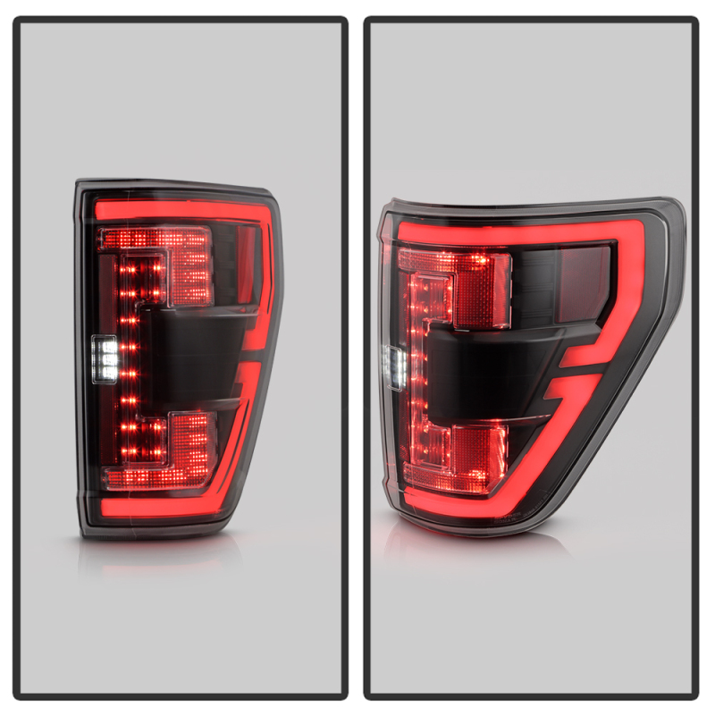 Ford F150 LED Tail Lights - SPYDER - Full LED w/ Blind Spot Sensor - Black - `21-`23