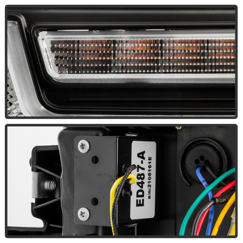 Chevrolet Silverado 2500 Headlights - SPYDER - LED Light Bar Projector, Sequential LED Turn Signal - Black - `20-`23