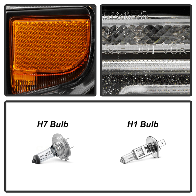 Chevrolet Silverado 2500 Headlights - SPYDER - LED Light Bar Projector, Sequential LED Turn Signal - Black - `20-`23