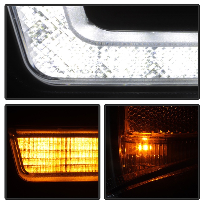 Chevrolet Silverado 3500 Headlights - SPYDER - LED Light Bar Projector, Sequential LED Turn Signal - Black - `20-`23