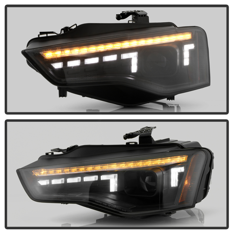 Audi A5 Projector Headlights - SPYDER - HID Model Only - Black - `13-`17