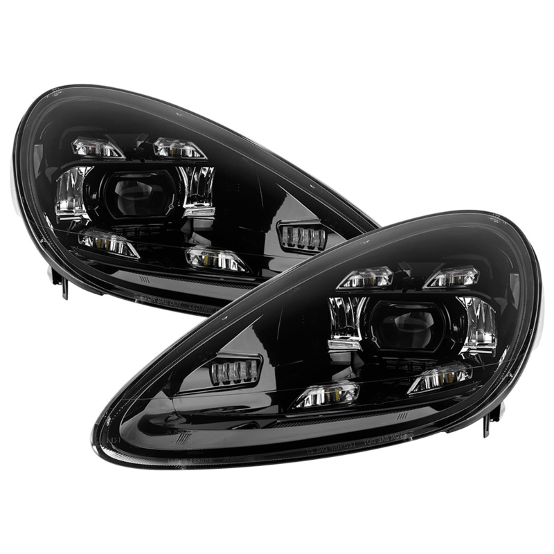 Porsche Cayenne Headlights - SPYDER - High-Power LED - Black - `11-`14