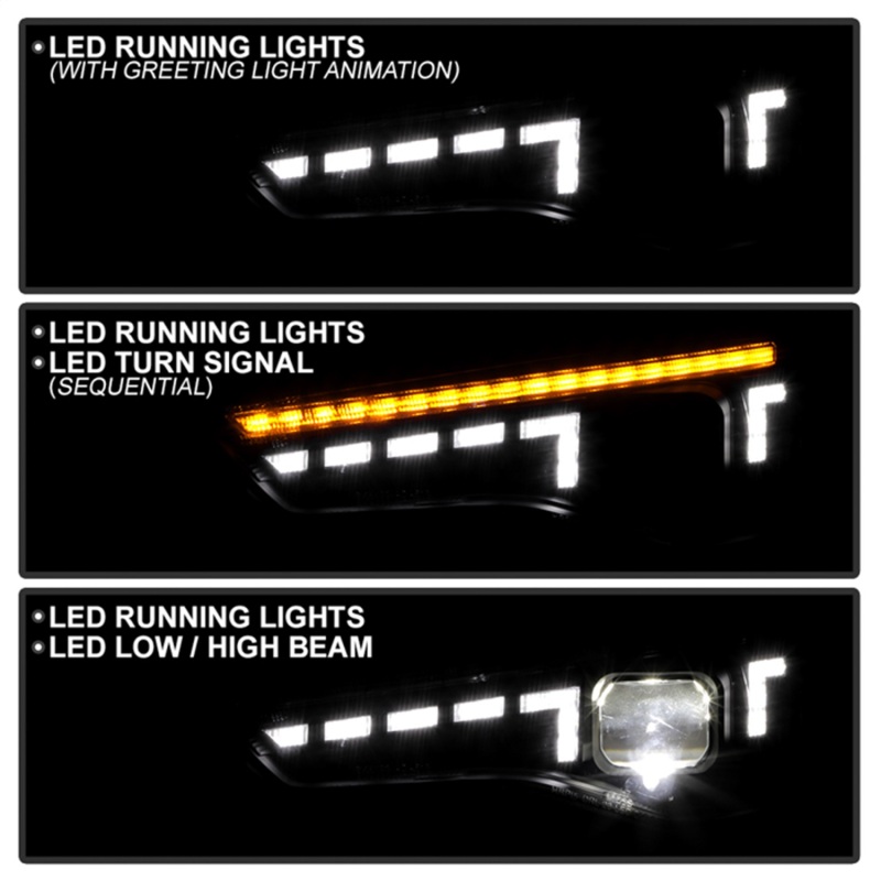 Audi A5 Headlights - SPYDER - High-Power LED Module - Black - `13-`17