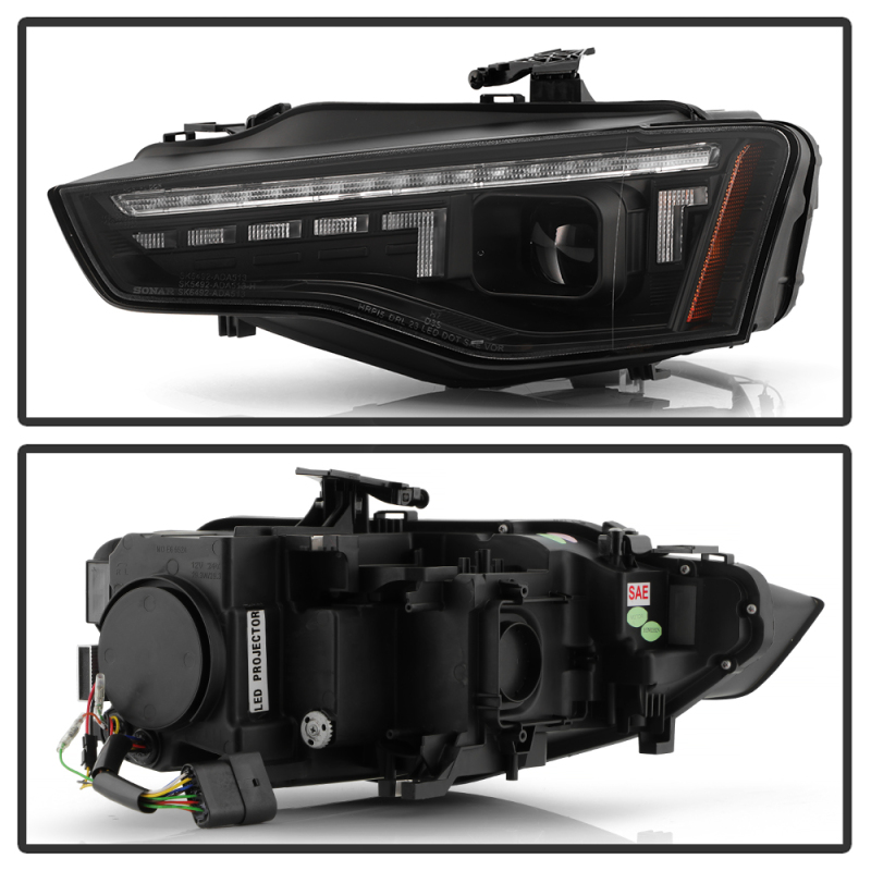 Audi A5 Headlights - SPYDER - High-Power LED Module - Black - `13-`17