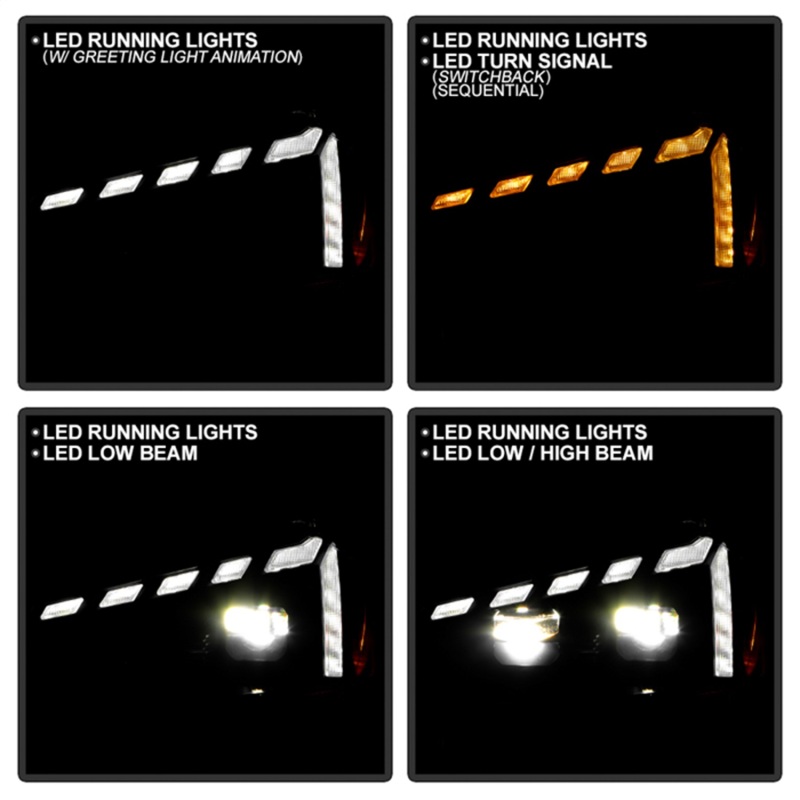 Volkswagen Golf Headlights - SPYDER - APEX Series, High-Power LED - Black - `18-`21