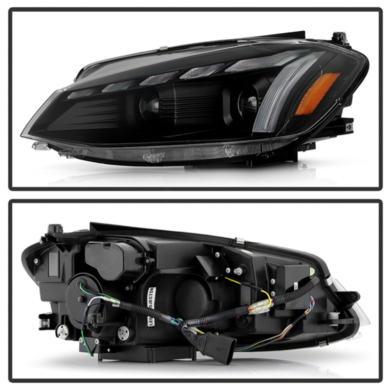 Volkswagen Golf Headlights - SPYDER - APEX Series, High-Power LED - Black - `18-`21