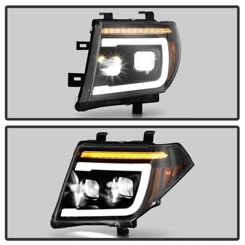 Nissan Frontier Headlights - SPYDER - High-Power LED Module + Sequential LED Turn Signal Lights - Black - `05-`08