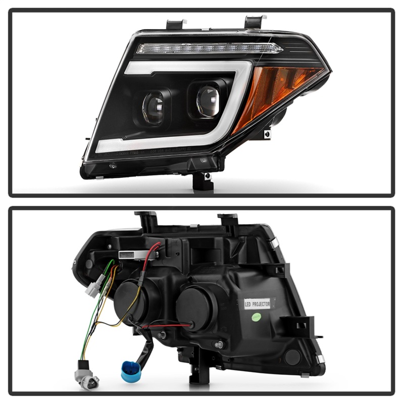 Nissan Frontier Headlights - SPYDER - High-Power LED Module + Sequential LED Turn Signal Lights - Black - `05-`08