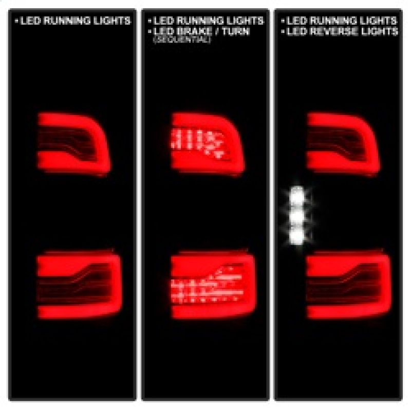 Dodge Ram 1500 LED Tail Lights - SPYDER - Spyder Apex - Black - `19-`23