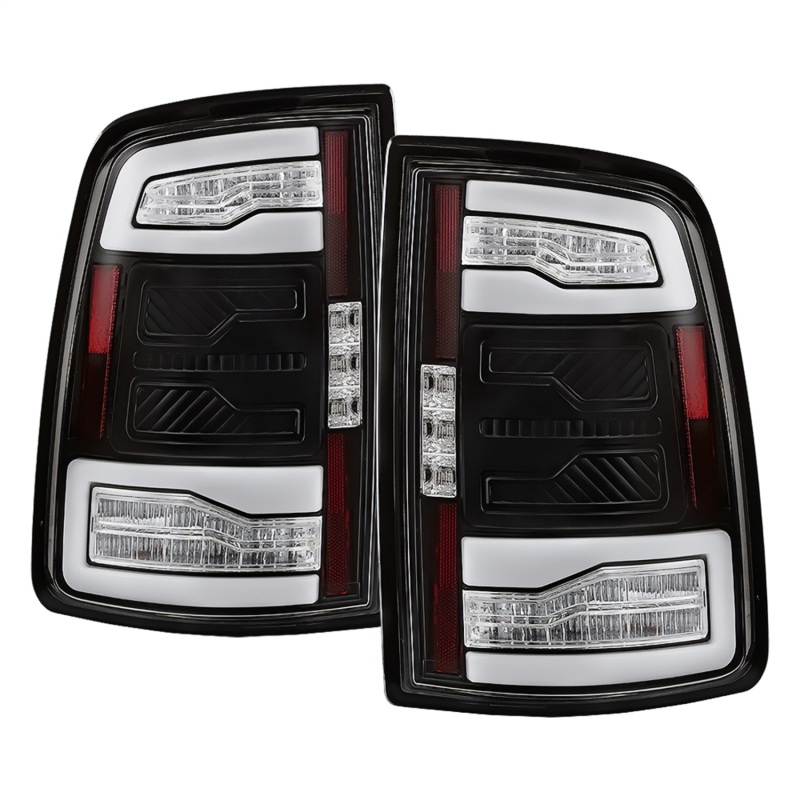 Dodge Ram 3500 LED Tail Lights - SPYDER - Apex Series, Factory LED Tail Lights Model With Blind Spot Module, Sequential Signal Lights - Black - `19-`24
