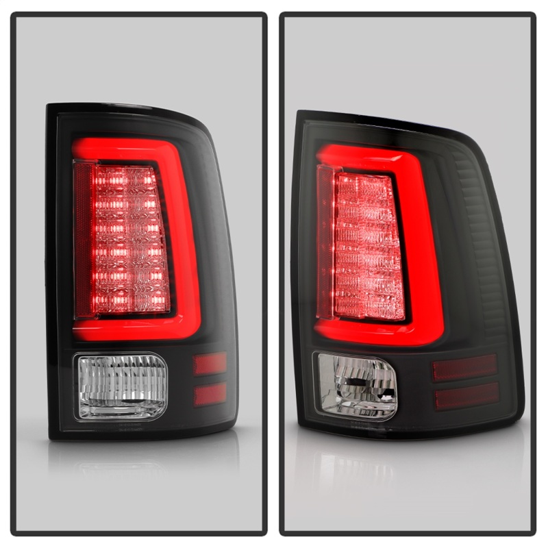 Ram 2500 Tail Lights - SPYDER - Red Light Bar LED, Incandescent Model - Black - `10-`18