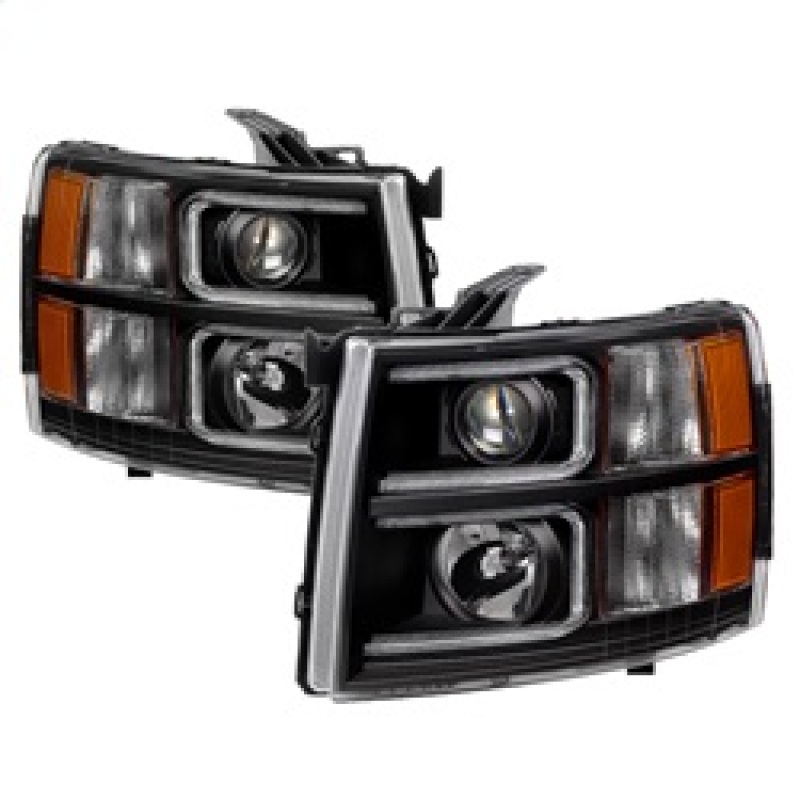 Chevrolet Silverado 2500 HD Headlights - Front - SPYDER - xTune Projector, Light Tube Style - Black - `07-`13