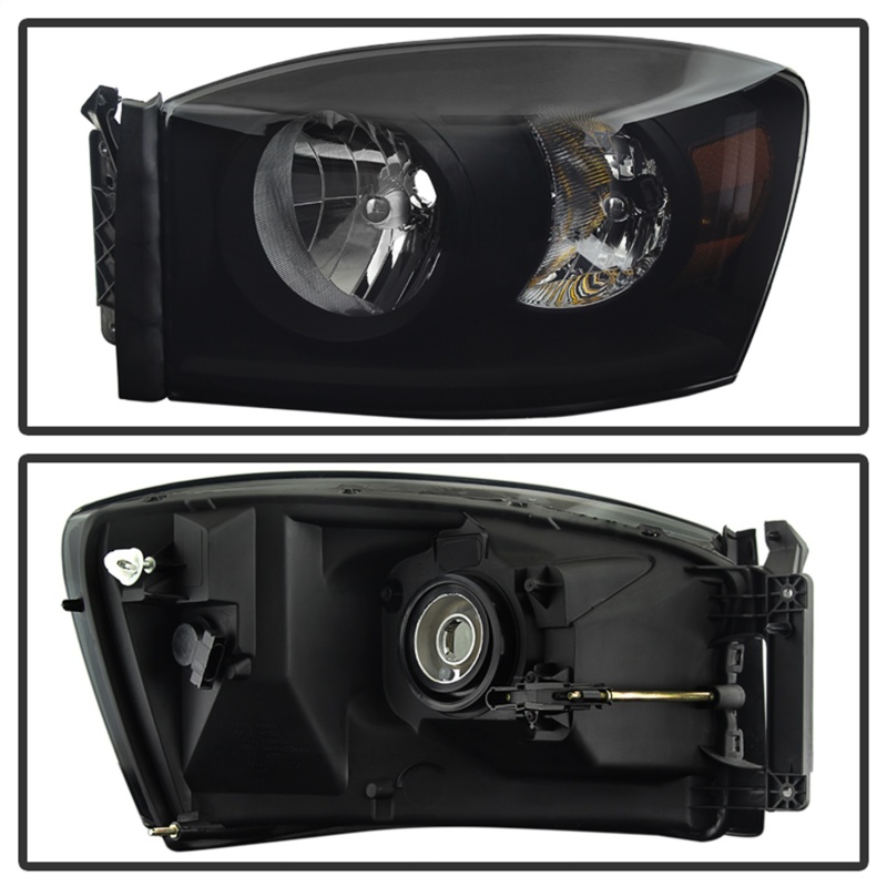 Dodge Ram 1500 Headlights - Front - SPYDER - xTune Amber Crystal, Black Smoked - Black Smoked - `06-`08