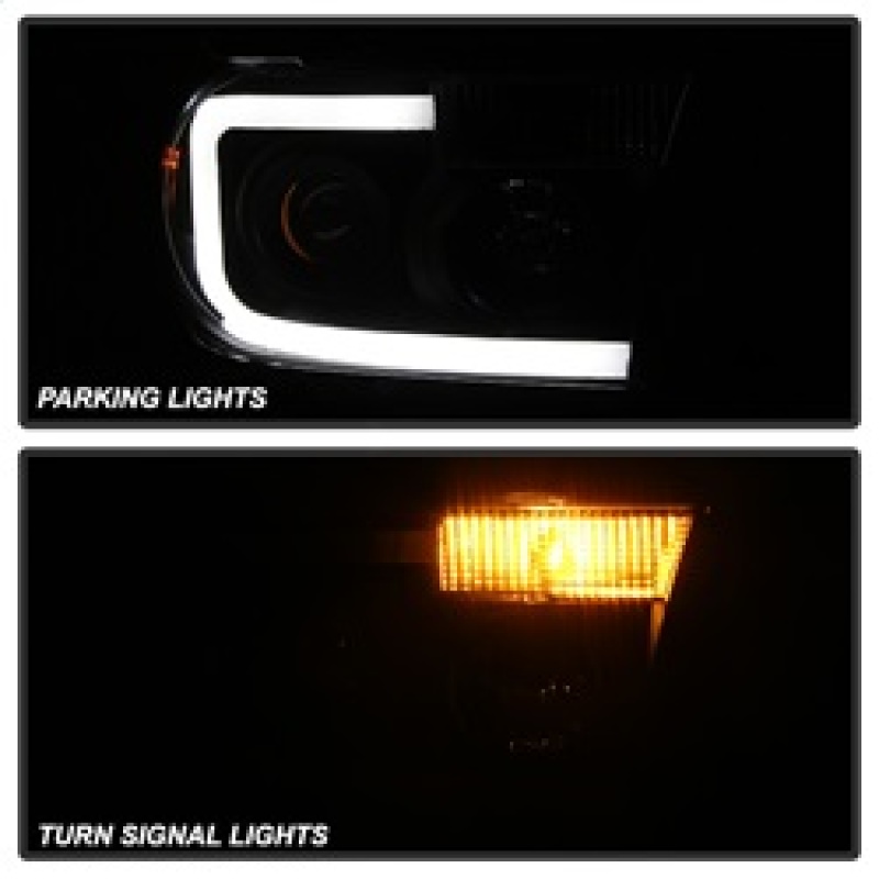 Toyota Tundra Headlights - Front - SPYDER - xTune LED Light Bar Projector - Black Smoked - `07-`13