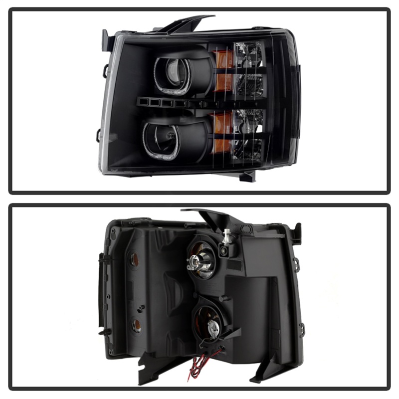 Chevrolet Silverado 2500 HD Headlights - Front - SPYDER - xTune LED Halo Projector - Black - `07-`13