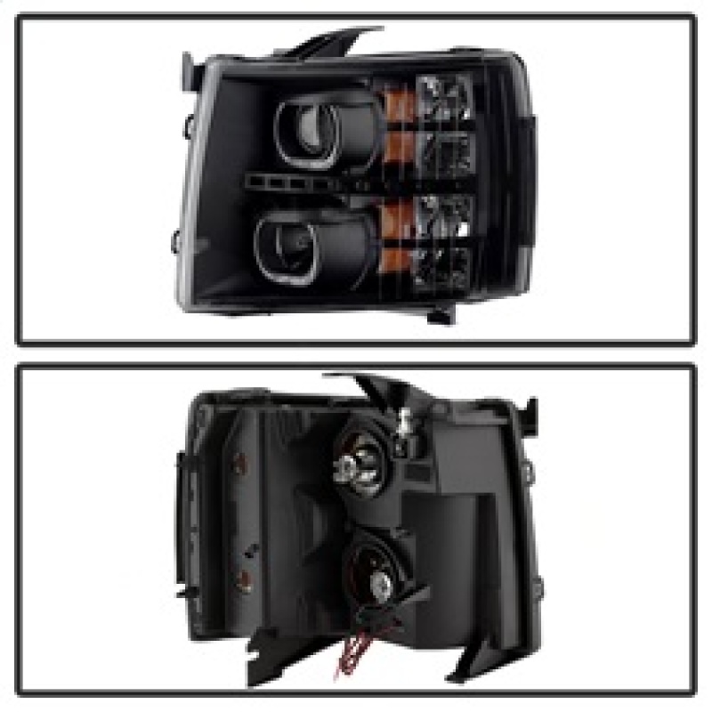 Chevrolet Silverado 2500 HD Headlights - Front - SPYDER - xTune LED Halo Projector - Black - `07-`13