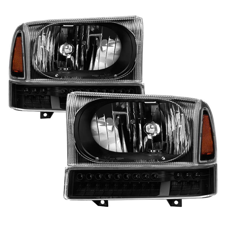 Ford Excursion Headlights - SPYDER - OEM Style xTune - Black - `99-`04