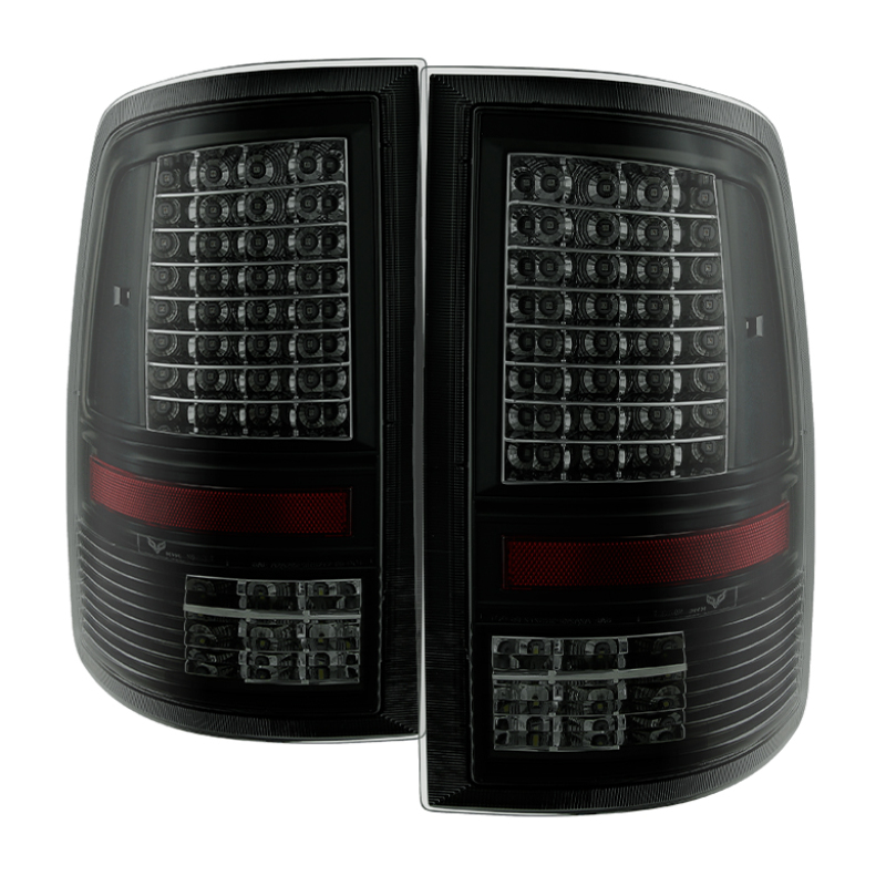 Dodge Ram 1500 Tail Lights - SPYDER - C Shape LED - Black Smoked - `09-`14