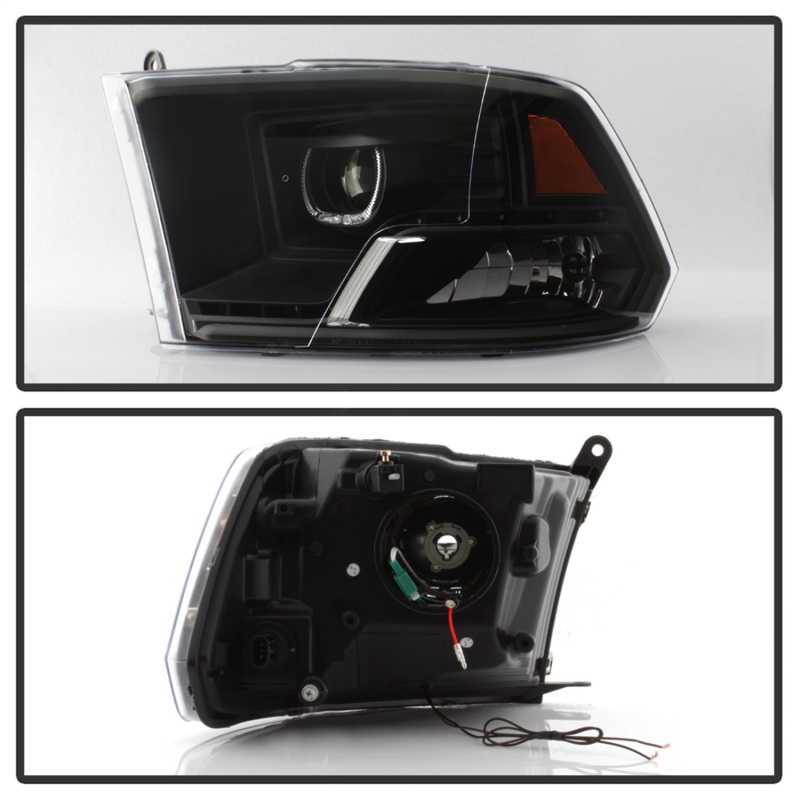Dodge Ram Headlights - SPYDER - Halo LED Projector - Black - `09-`14
